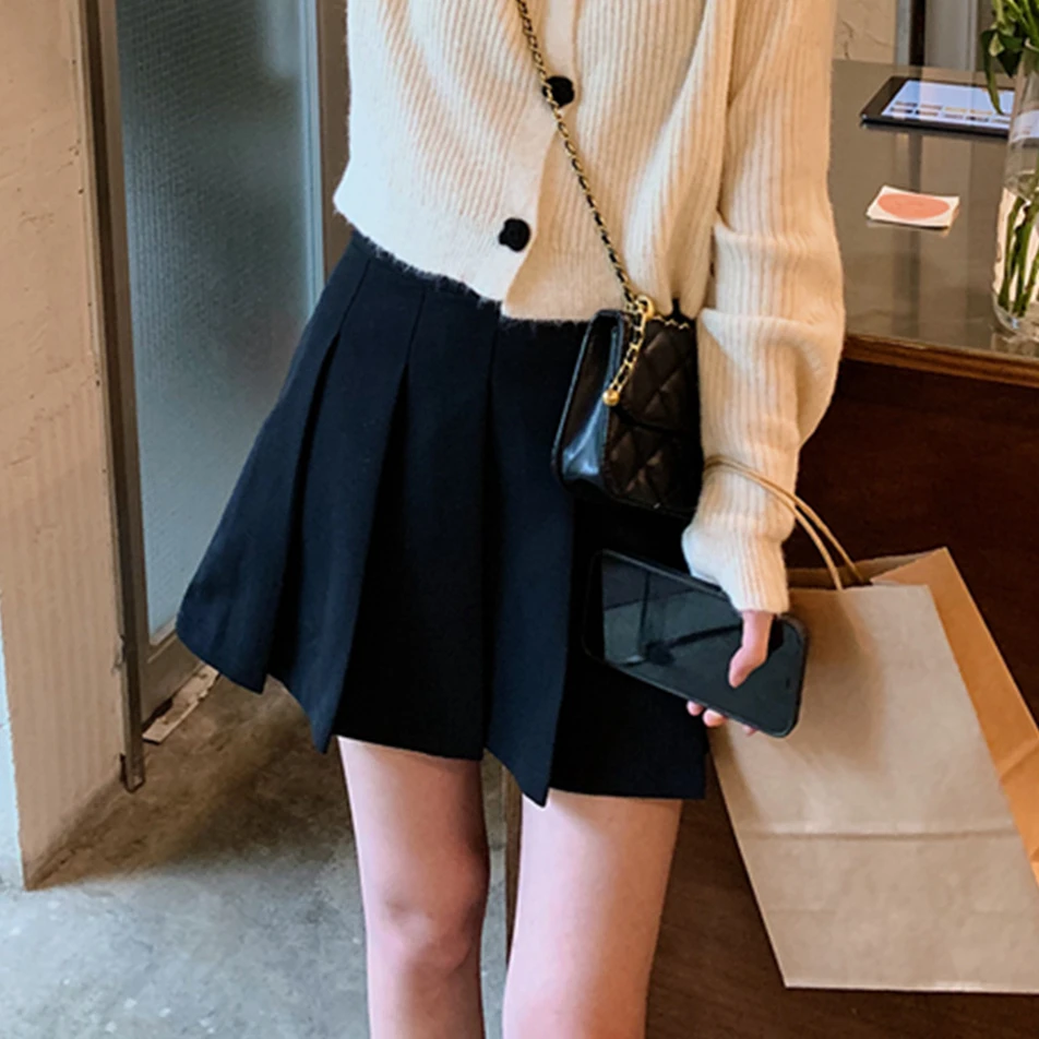 小奶盖 百搭好版型高腰百褶裙