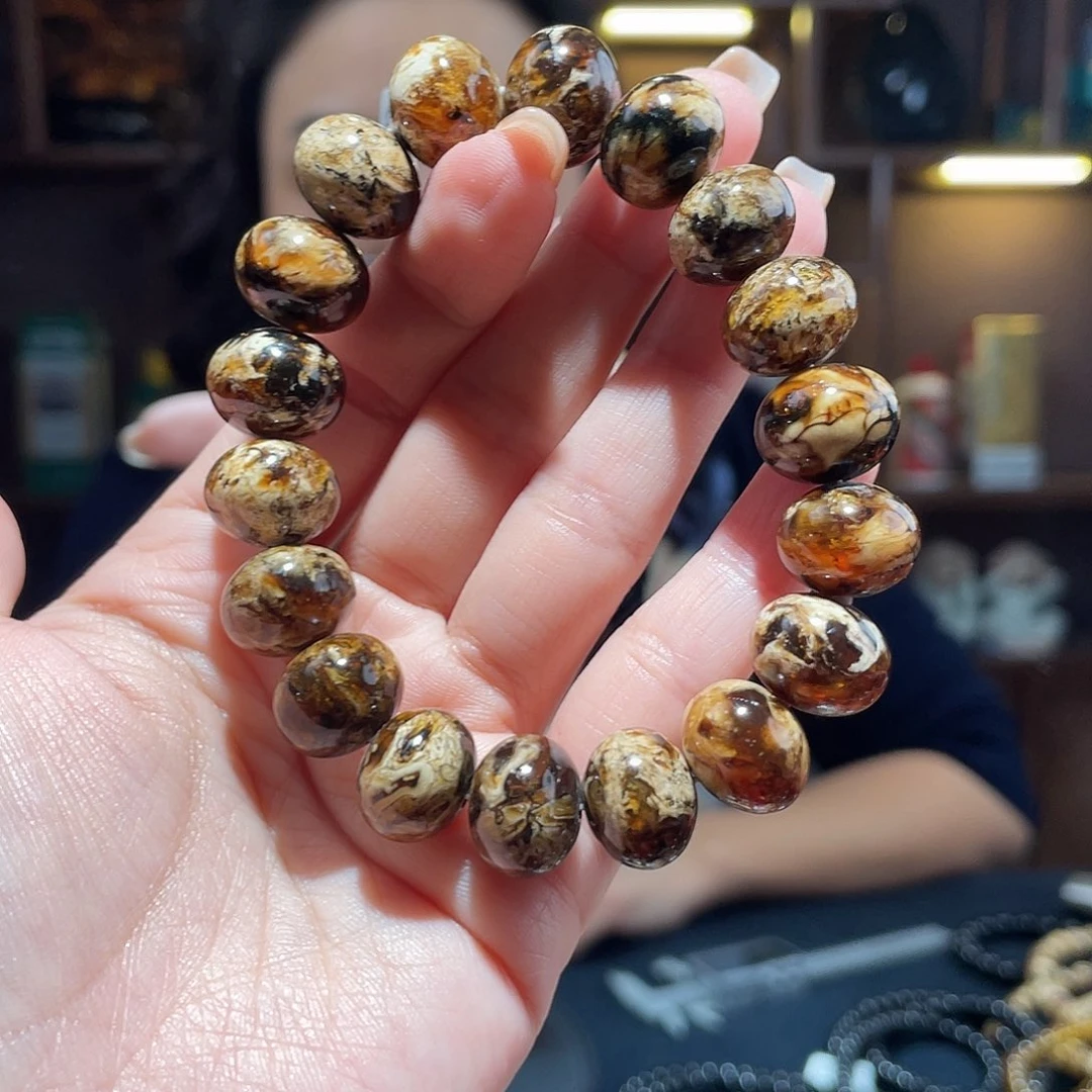 琥珀颈饰未镶嵌14m花珀