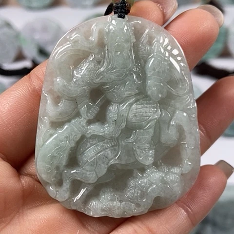 翡翠颈饰未镶嵌关二爷福利