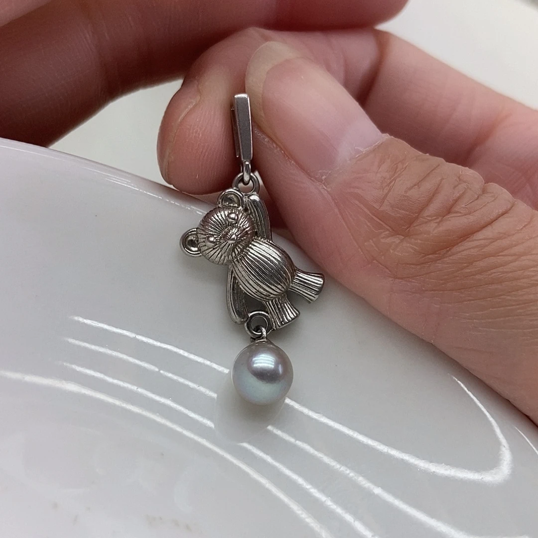 吊坠(不含链)海水珍珠银S925镶嵌