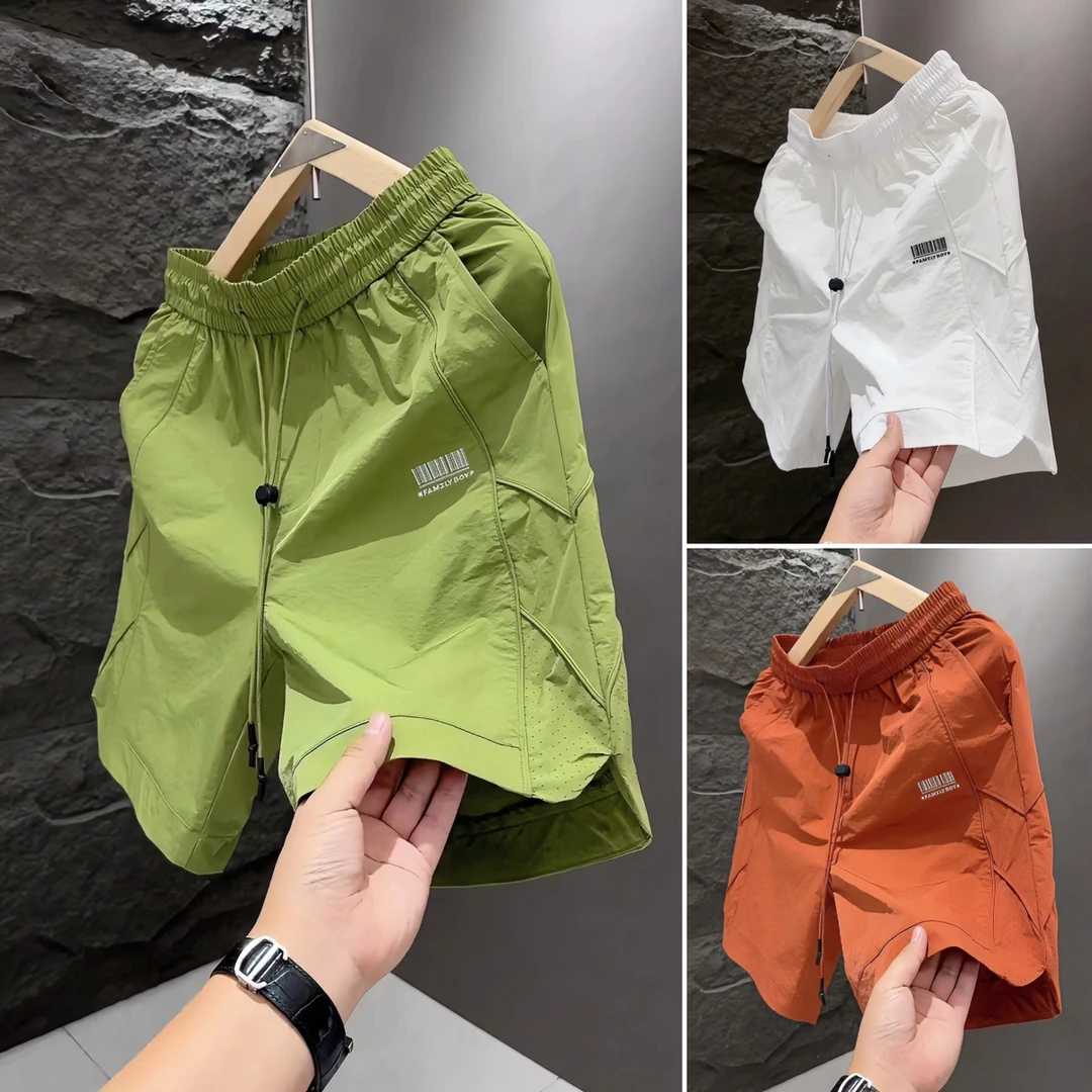 短裤拼接夏季工装透气男士薄款中裤新款宽松潮流帅气休闲运动速干