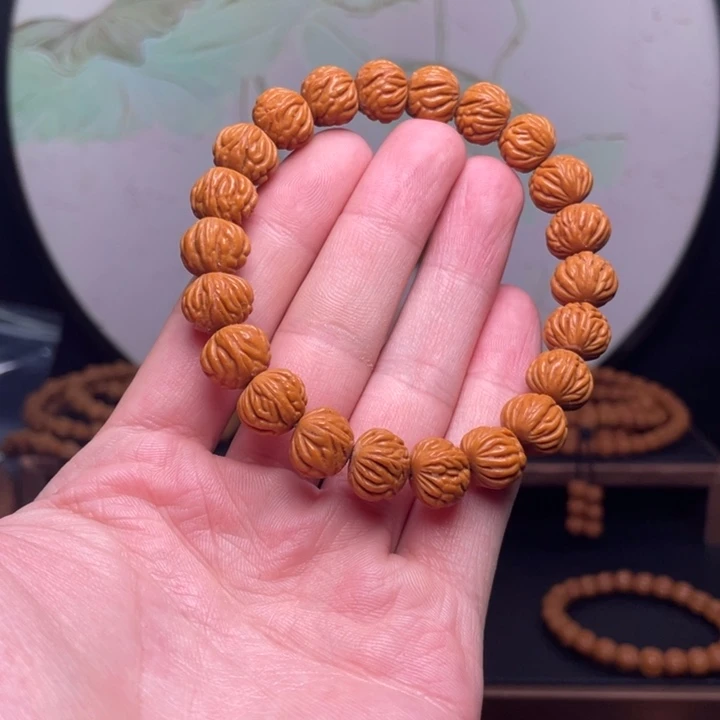 桃核手串12金蟾手串