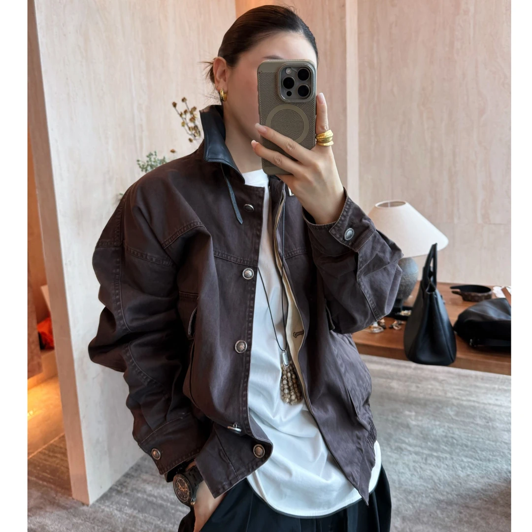 【CHU/2025SSNEW】《褐彰》拼接口袋夹克外套NH2565