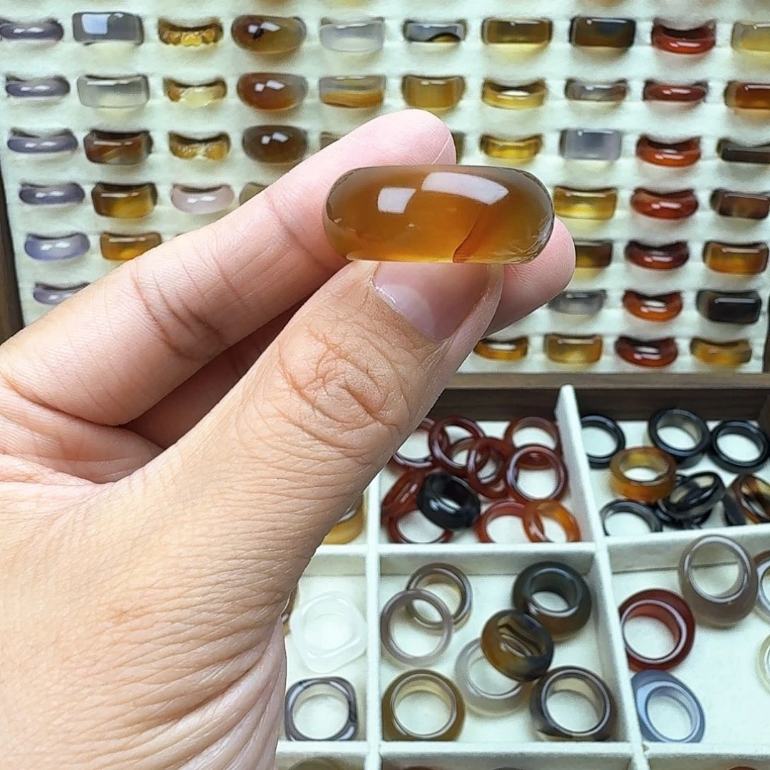 玛瑙/玉髓戒圈未镶嵌20圈福利