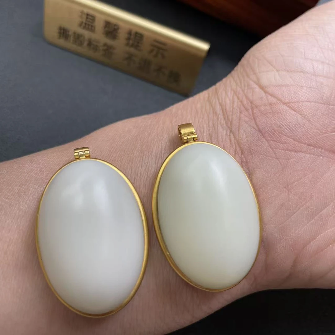 【胖】18k金和田玉吊坠多样性发其一@k