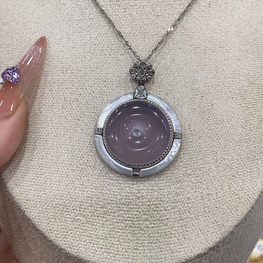 颈饰银S925镶嵌萤石