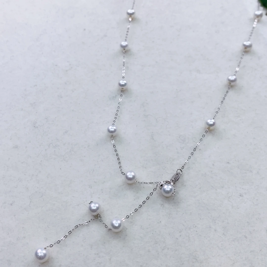 颈饰银S925镶嵌淡水珍珠