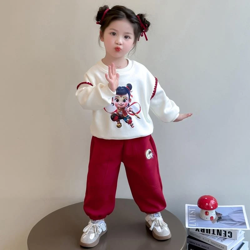 MK&UR.BV哪吒儿童服装秋装女童套装新款卫衣运动2025年款衣服儿童