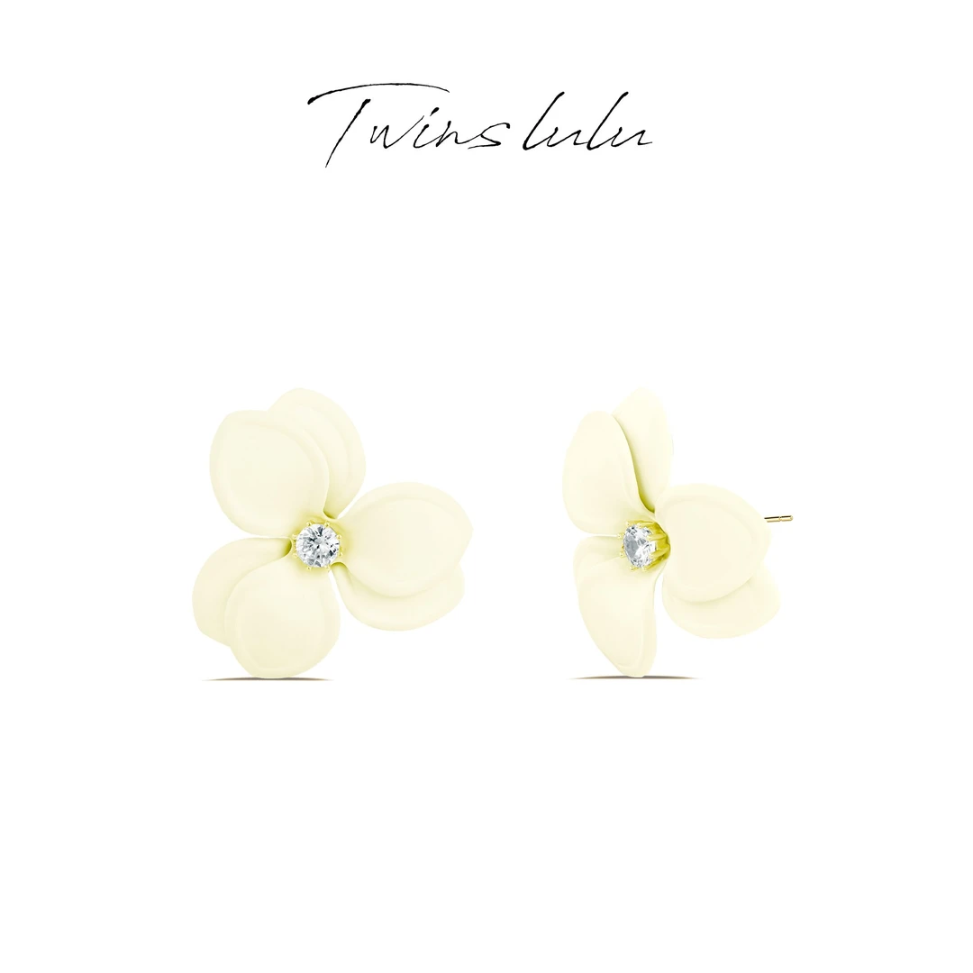 TWINS LULU 镀K金 简约轻奢小众民族风花朵耳环新年款TSL074
