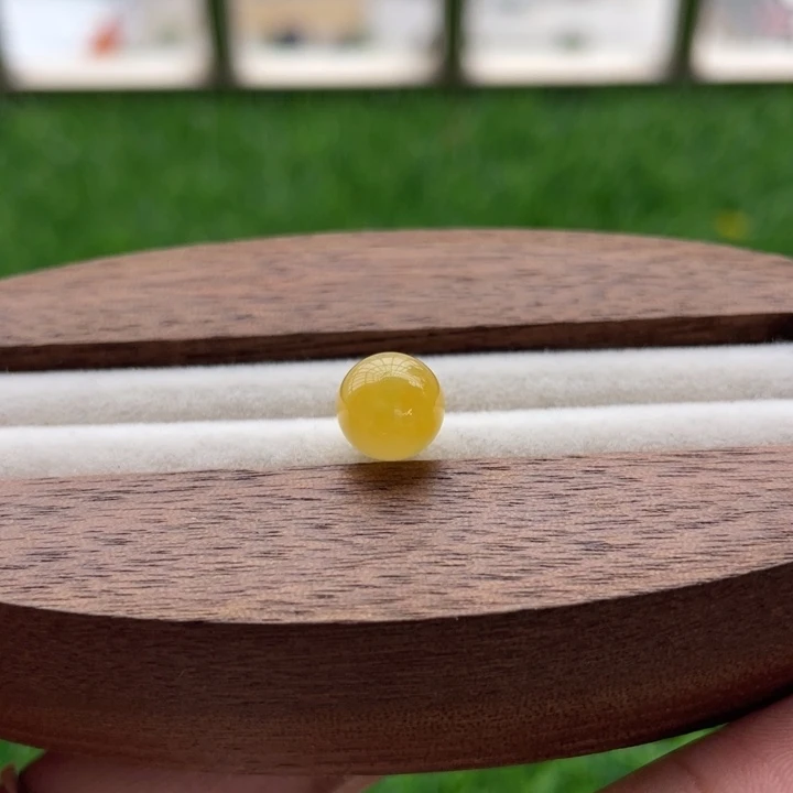 未镶嵌定制翡翠五*冰黄圆珠卡8定制打孔不退不换