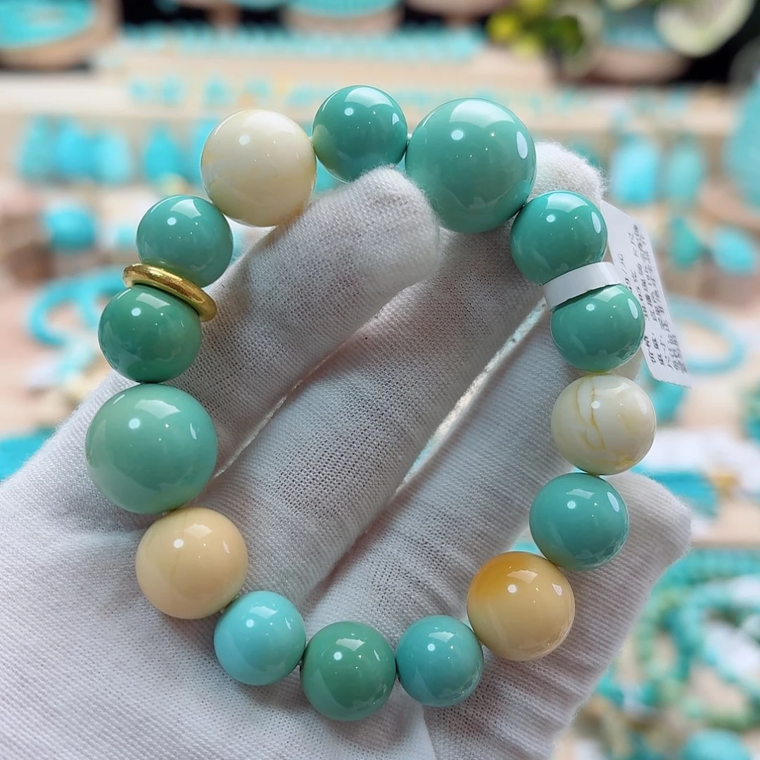 绿松石18K金镶嵌珠宝奇石