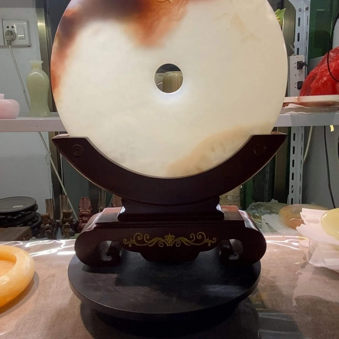 石材天然30厘米平安扣摆件，仅此一个