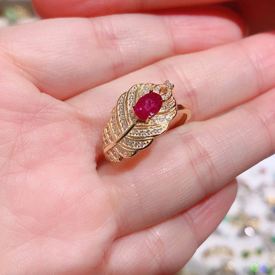 银S925镶嵌红宝石戒指