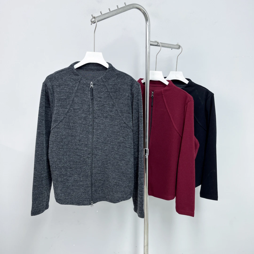 295毛针织衫女装时尚长袖休闲拉链圆领打底衫