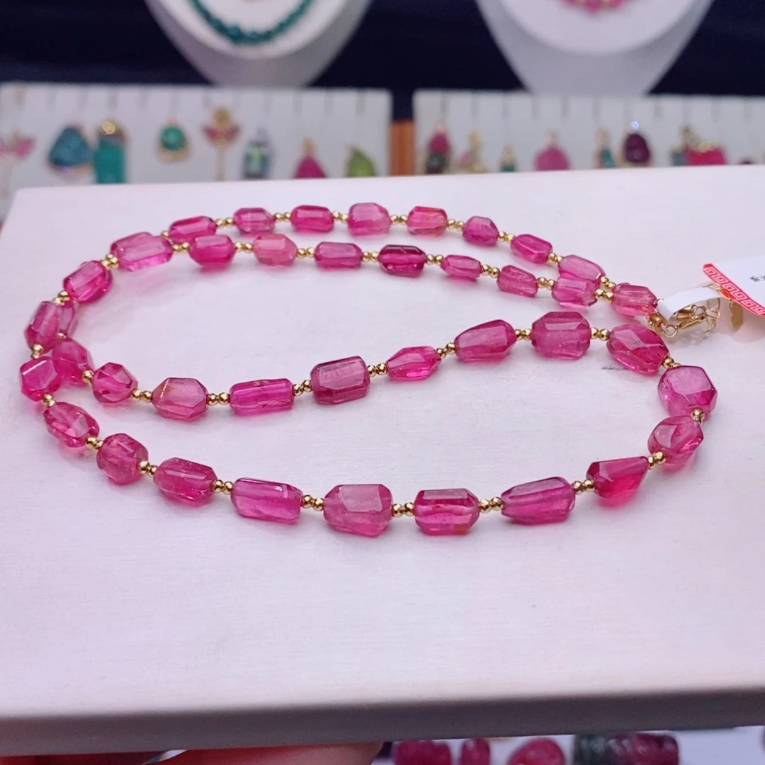 颈饰18K金镶嵌碧玺碧玺A项链