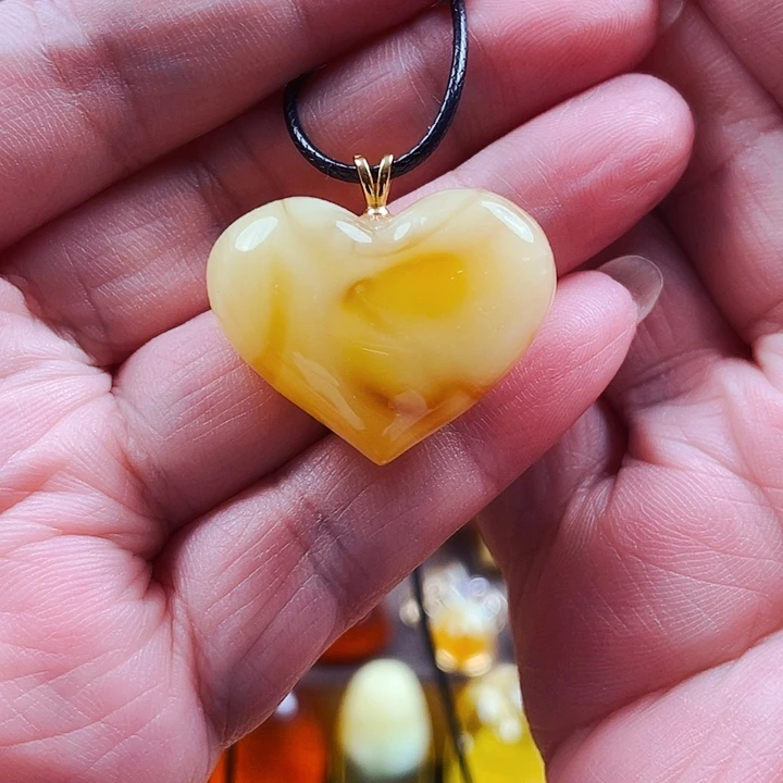 琥珀银S925镶嵌裸石吊坠