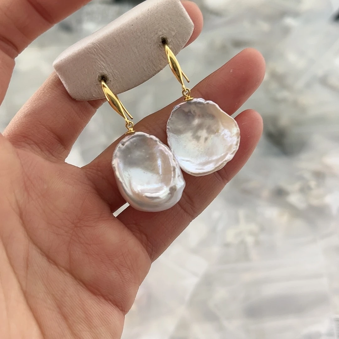 淡水珍珠耳饰银S925镶嵌