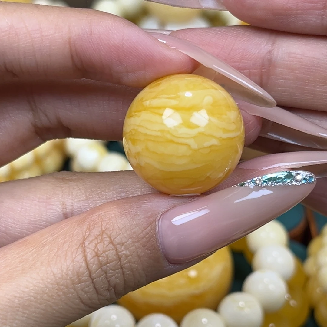 手串琥珀9K金镶嵌……