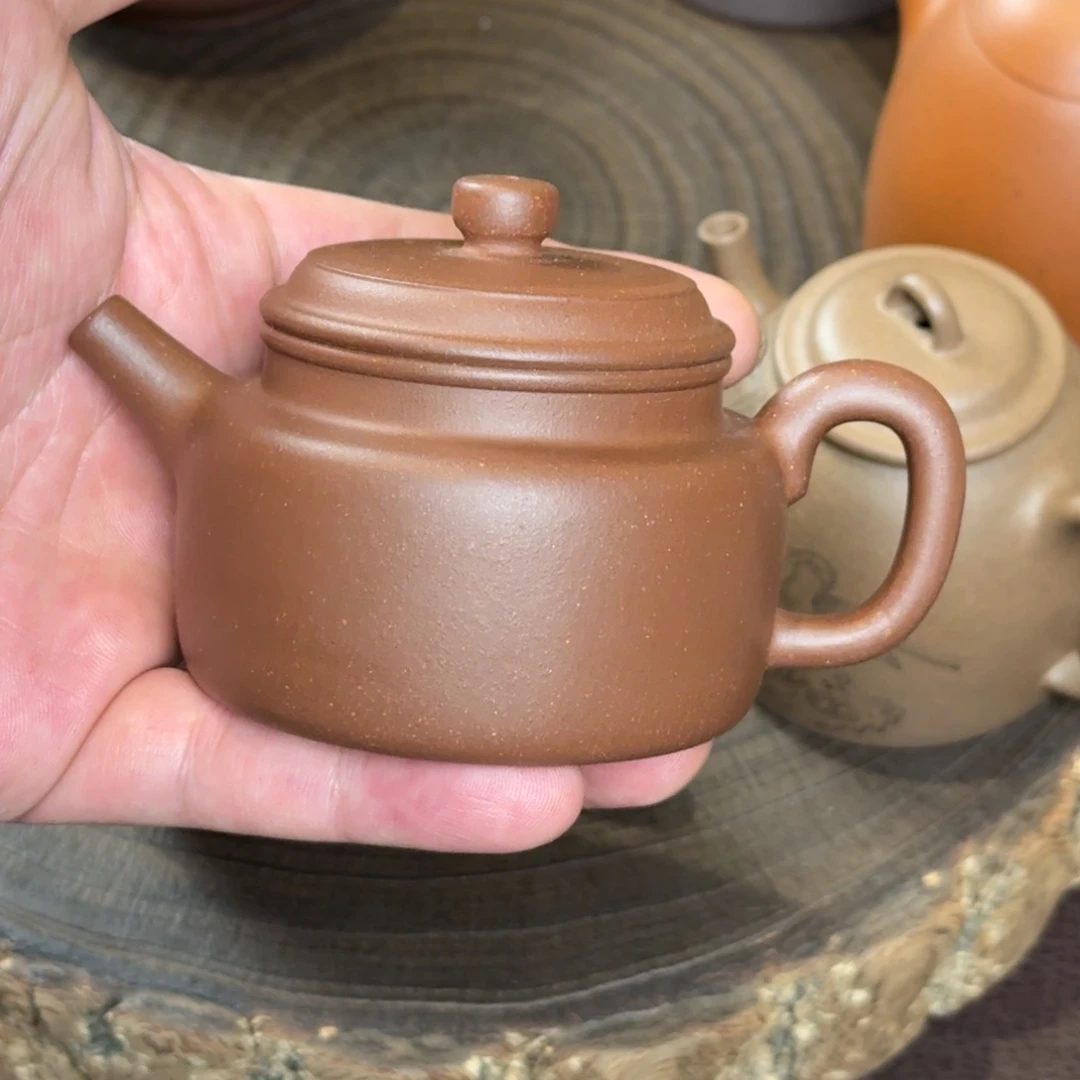 紫砂茶壶羊角山紫泥德钟
