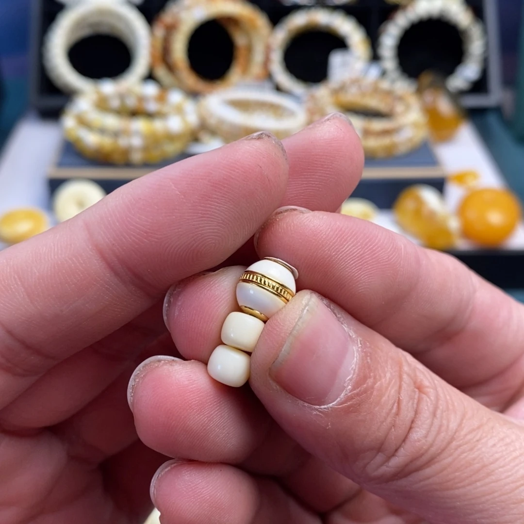 何***₉蜜蜡银S925镀金镶嵌裸石蜜蜡