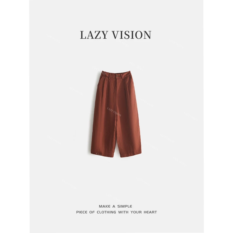 LAZYVISION亚麻阔腿女士休闲裤ZMD-25977
