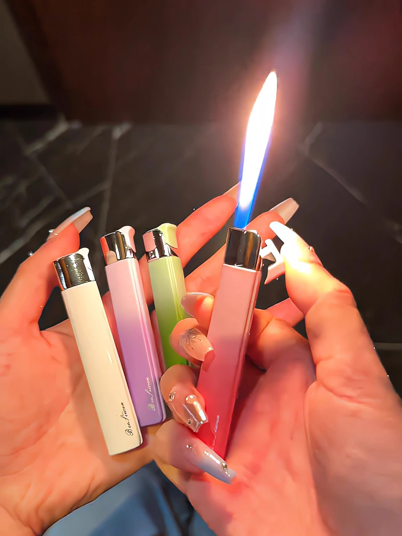 新款高颜值渐变女士充气打火机个性小巧便携送男友闺蜜礼物点烟器