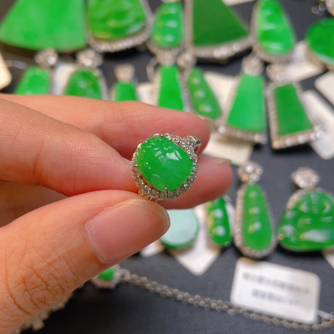 翡翠银S925镶嵌颈饰