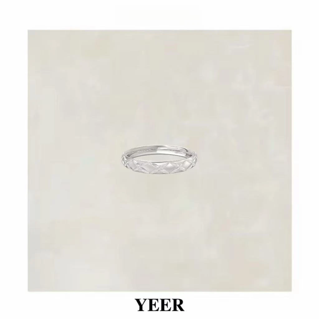 925银戒指 YEER 小众精致时尚冷淡风满圈四叶麦穗戒指 925纯银