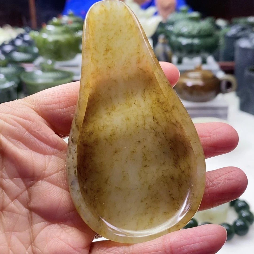 和田玉茶则未镶嵌