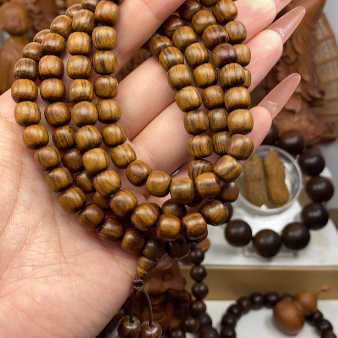 手串/手链檀香木迈索尔老山檀黑肉0708虎皮奶香，瑕