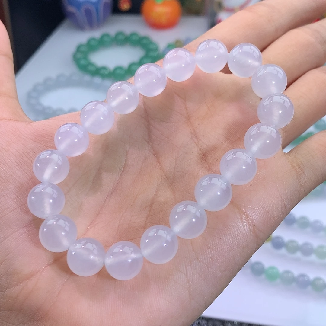 翡翠未镶嵌手链白月光手串