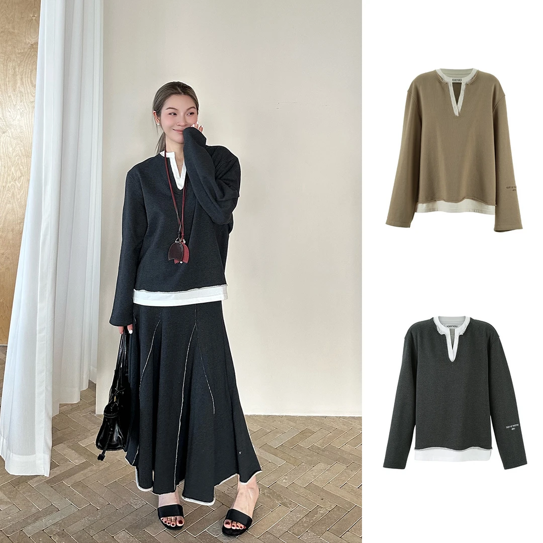 YOEYYOU设计师品牌假两件长袖百搭卫衣25春夏新品SOLSOL买手店