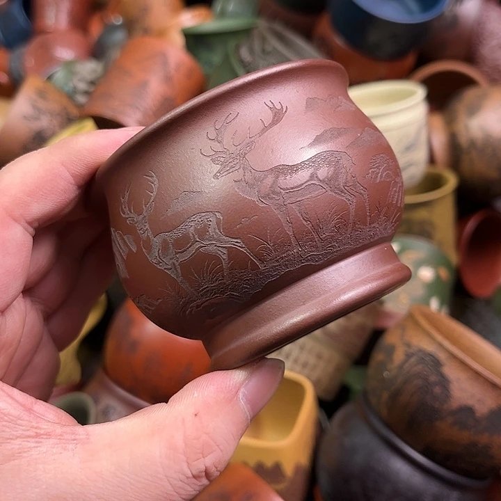 紫砂茶杯全手工紫砂主人杯