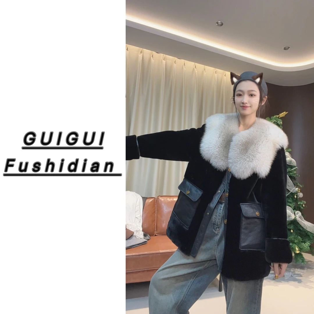 【妃铂兰】清货！皮毛一体外套-P10229