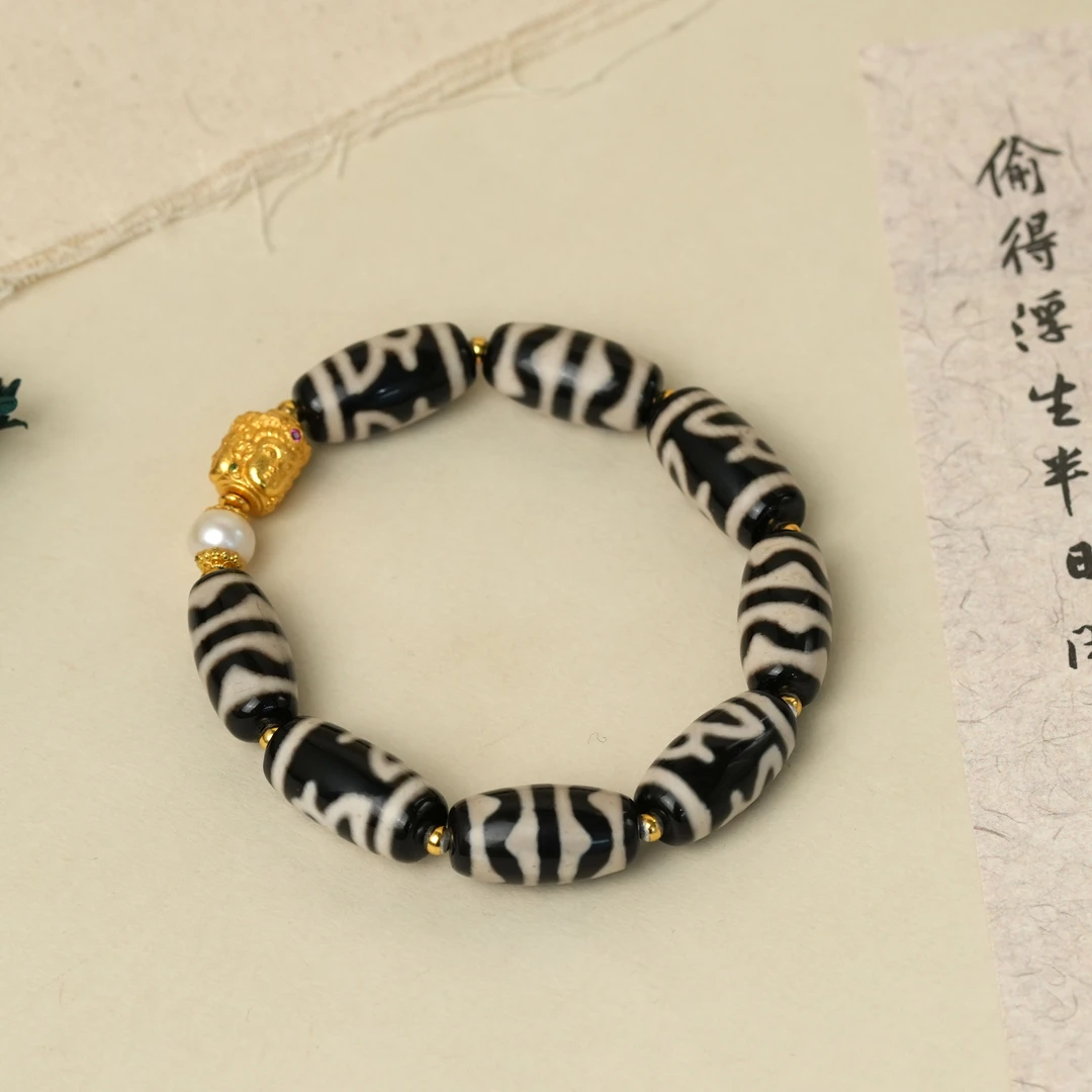 【妤妹来了】精品极黑白多宝手串-YM03