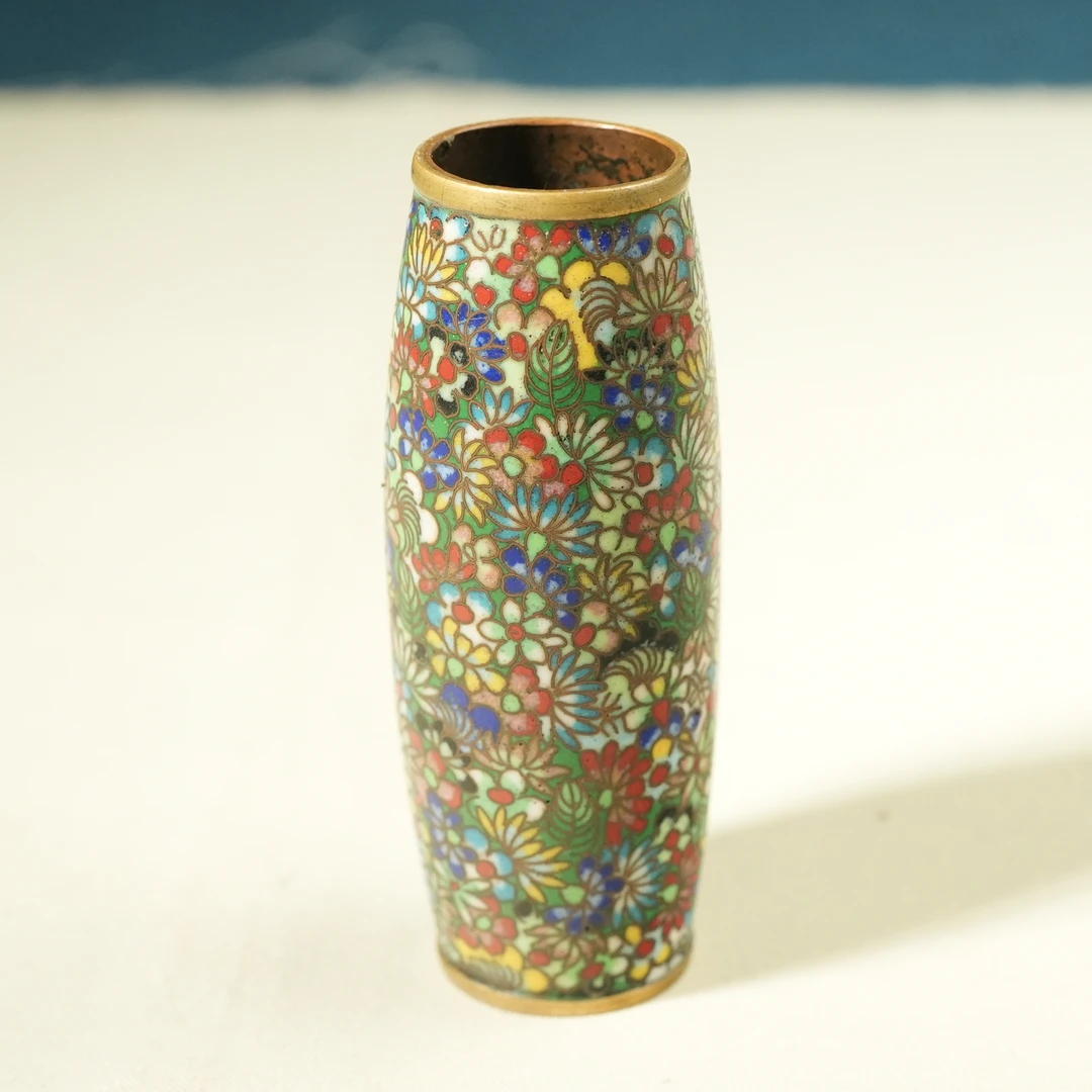 十九世纪景泰蓝橄榄型香插AHCX230610035