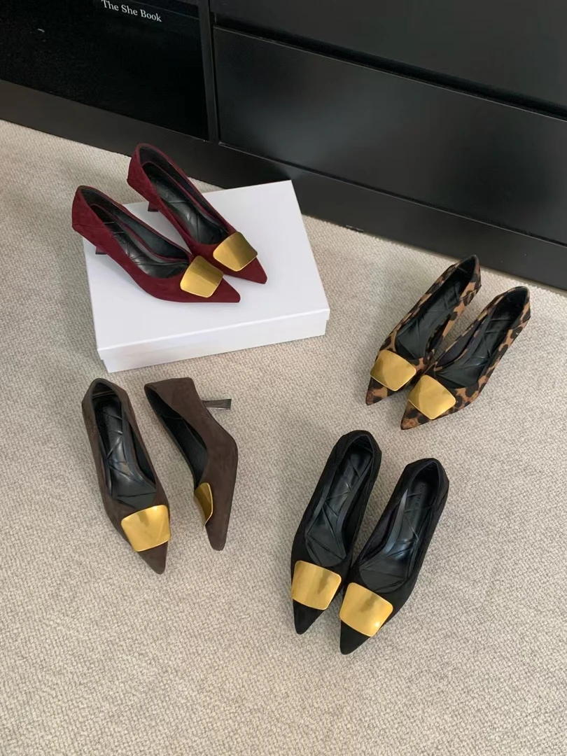 红色高跟鞋女鞋子2025年春秋新款细跟不累脚气质名媛尖头浅口单鞋