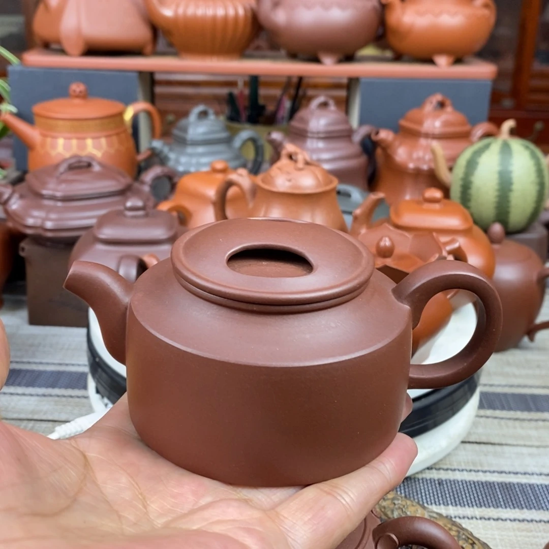 紫砂茶壶牛盖200cc原矿老紫泥特价