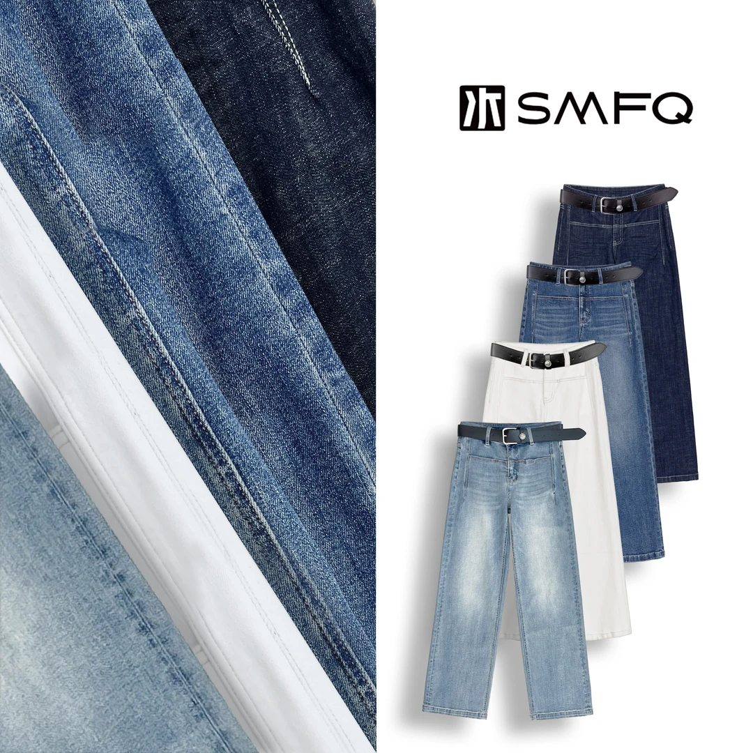 水木夫妻”年度裤王“早春款猫须洗水高弹软牛仔显瘦直筒裤