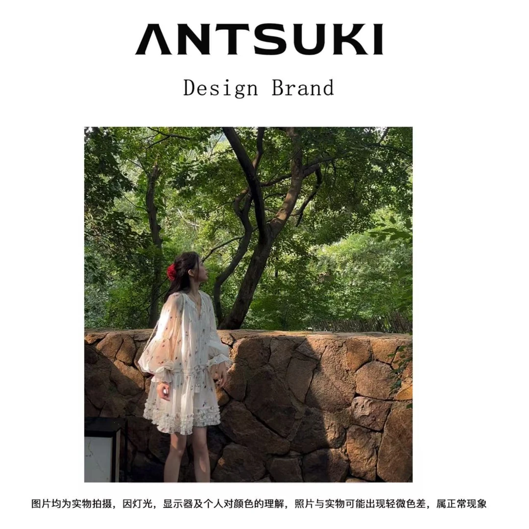 AnTsuki.【未闻花名】25年夏季新款手工刺绣莱赛尔天丝花边连衣裙