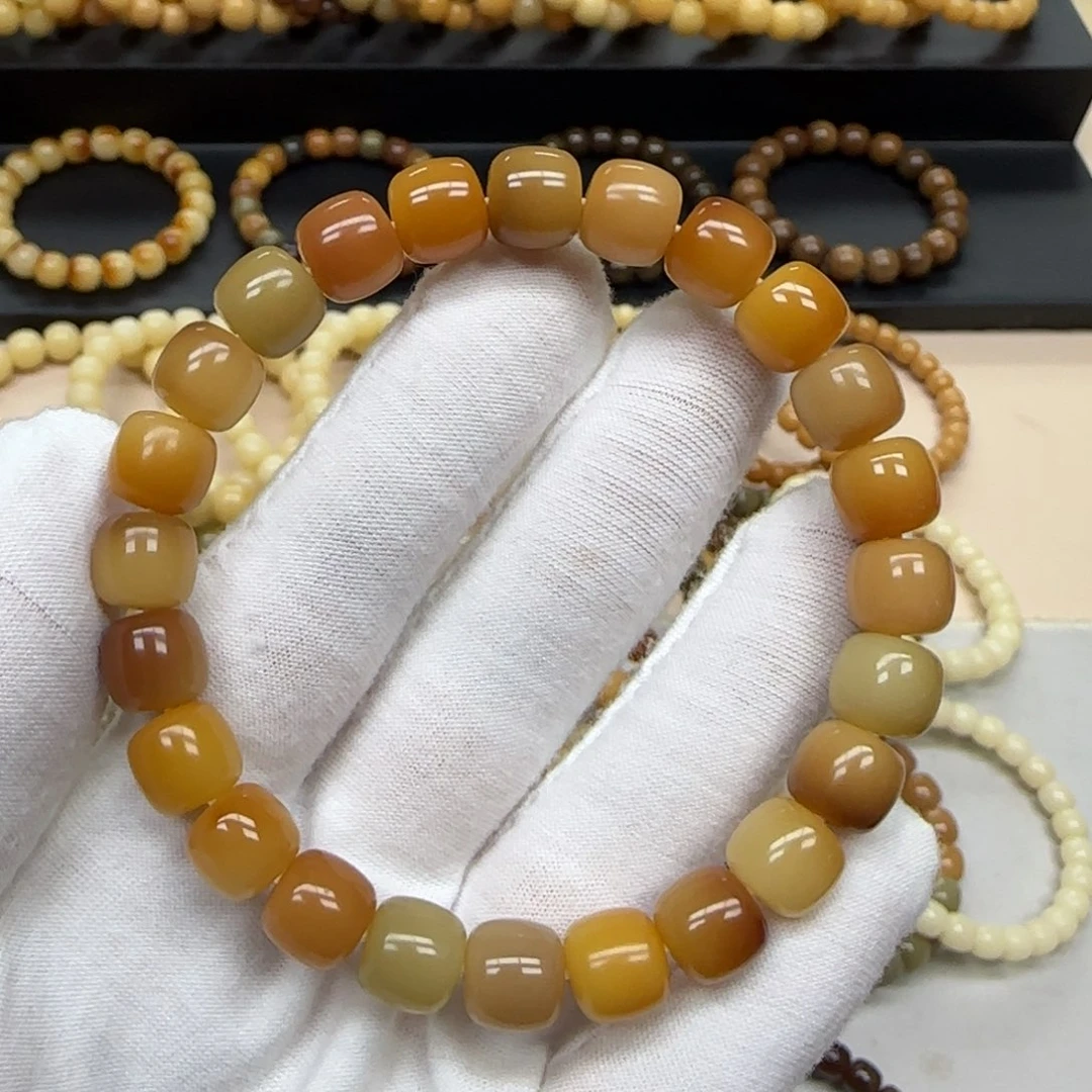 菩提根/象牙果手串9*10 花皮多宝 5年