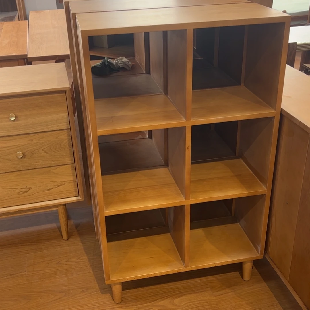 实木榉木中古色六格柜