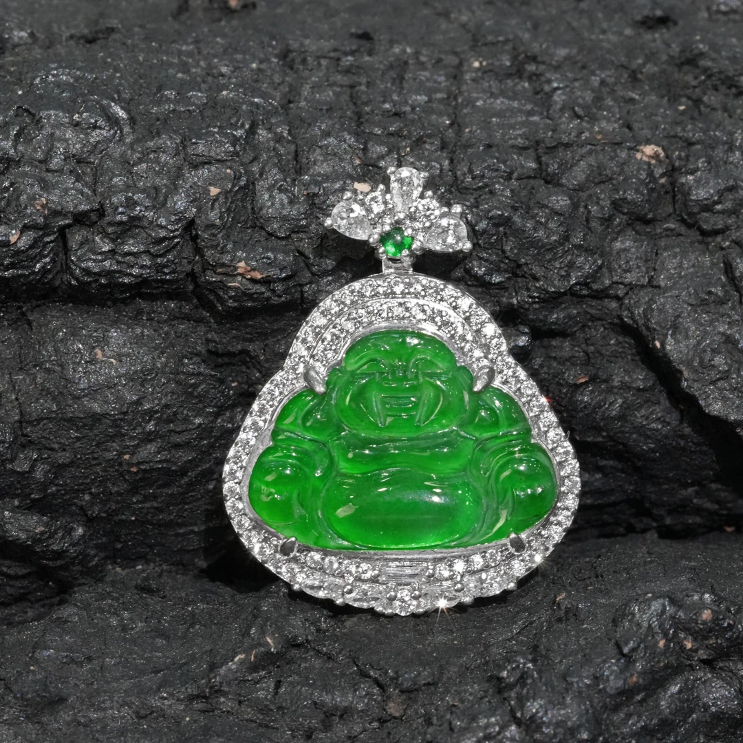 天然A货翡翠佛公吊坠翡翠吊坠轻奢(多样性发货)不含链镶嵌