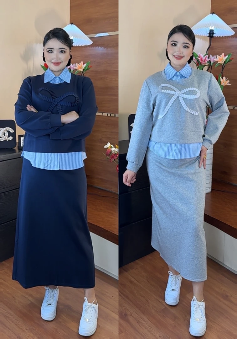 rayhan大妈女装显瘦气质蓝色