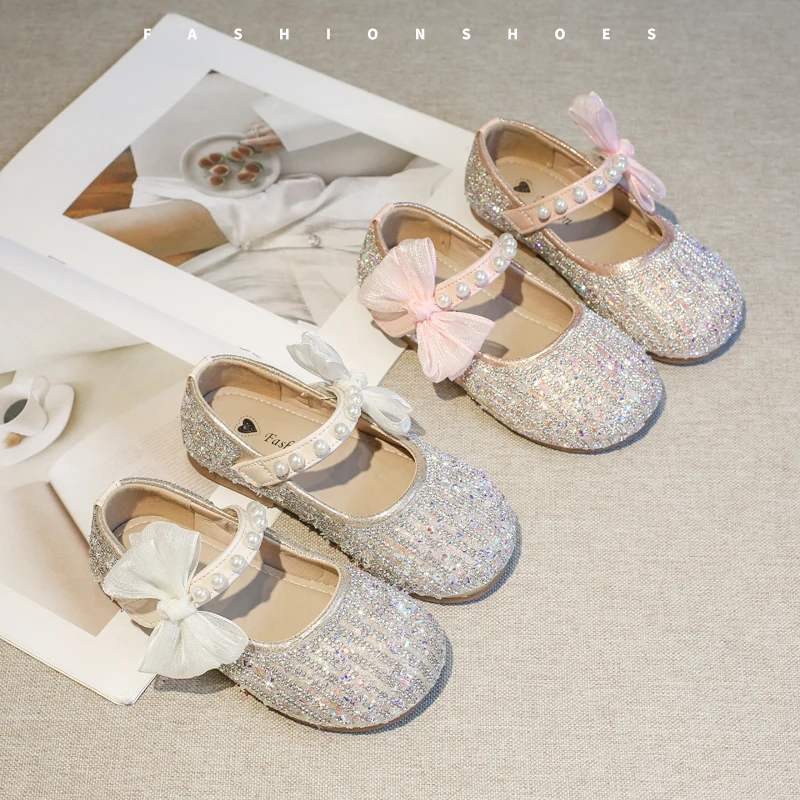 女童皮鞋春夏季小女孩时尚百搭公主水晶鞋小香风闪亮水钻舒适单鞋