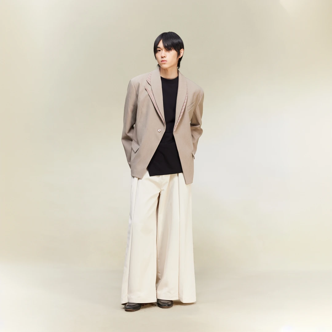 〔东风破〕多重领融合枪驳领青果领麻感拼接西装外套