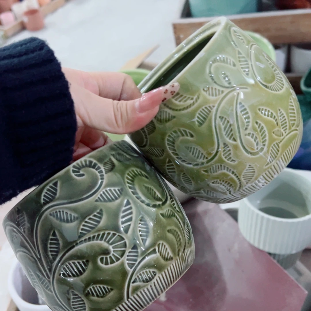 有孔，陶瓷花盆满10米包邮发货