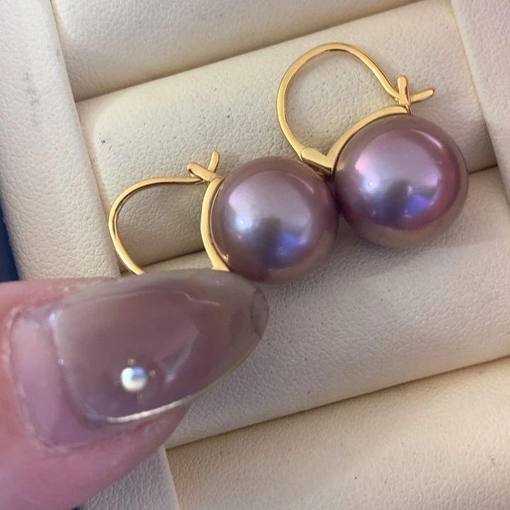 银S925镶嵌耳饰淡水珍珠