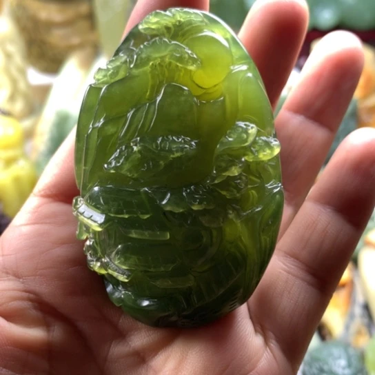 蛇纹石玉未镶嵌岫玉手把件