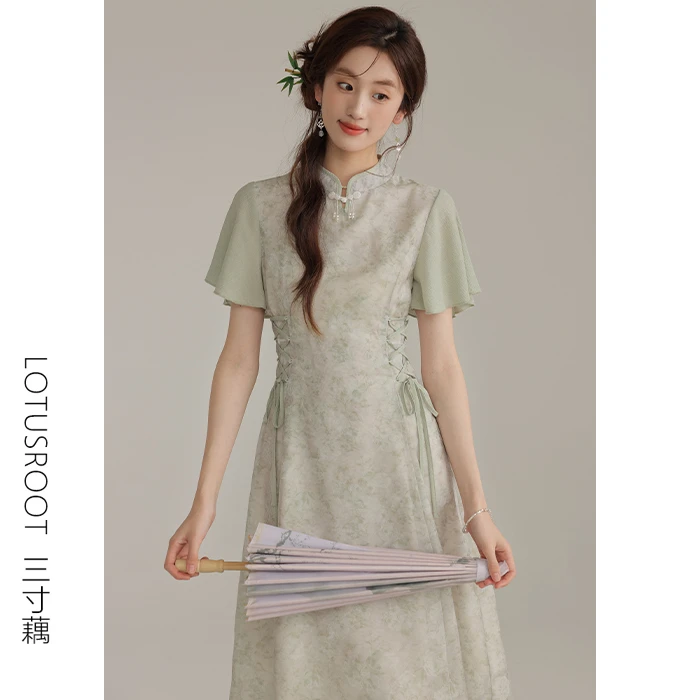 【三寸藕】改良新式旗袍年轻款夏季新款新中式国风禅意连衣裙464